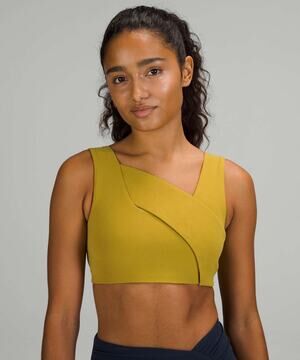 Lululemon Nulu Cross-Front Yoga Bra Light Support B/C Cups Auric Gold Athletic